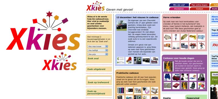 Logo en basis website xkies.nl